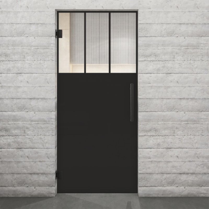 Pendeltür Loft Schwarzlack 29 Auf Klarglas