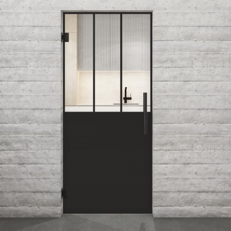 Pendeltür Loft Schwarzlack 30 Auf Klarglas