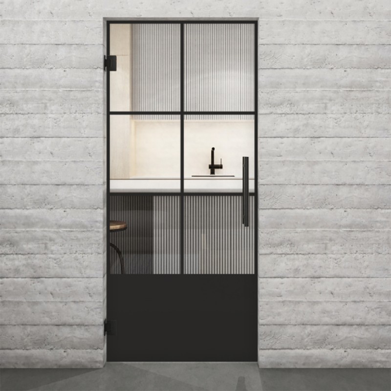 Pendeltür Loft Schwarzlack 35 Auf Klarglas