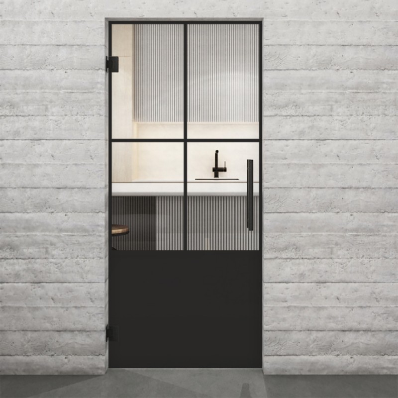 Pendeltür Loft Schwarzlack 36 Auf Klarglas