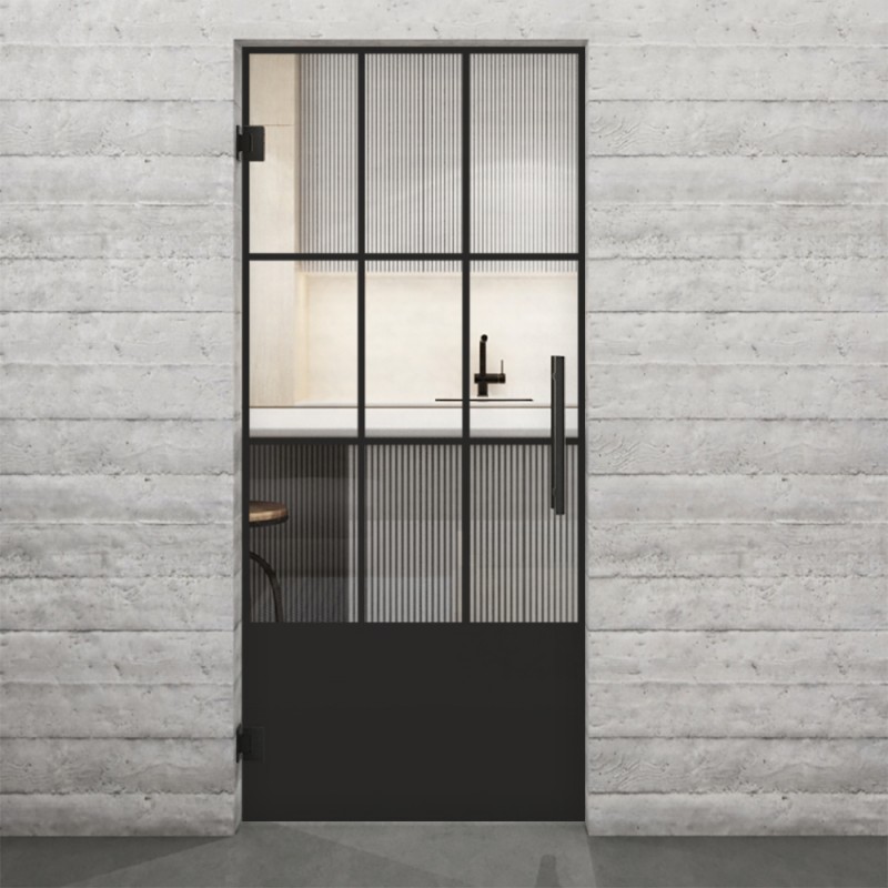 Pendeltür Loft Schwarzlack 38 Auf Klarglas