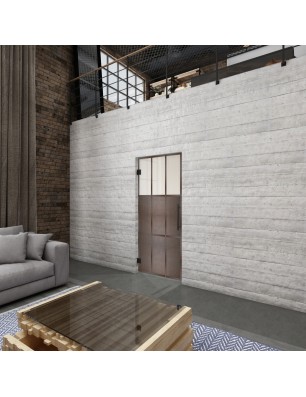 Pendeltür Loft Rosteisen Genietet 23 Blickdicht