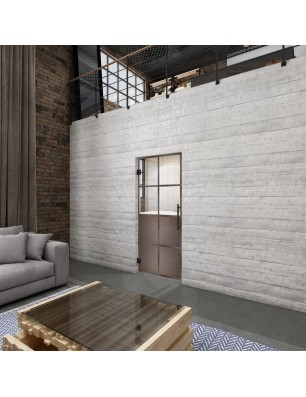 Pendeltür Loft Rosteisen Genietet 18 Auf Klarglas