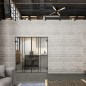Pendeltür Loft Schwarzlack 15 Auf Klarglas