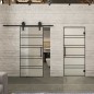 Pendeltür Loft Schwarzlack 16 Blickdicht