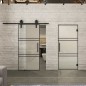 Pendeltür Loft Schwarzlack 17 Blickdicht