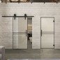 Pendeltür Loft Schwarzlack 18 Blickdicht