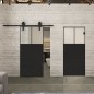 Pendeltür Loft Schwarzlack 25 Blickdicht
