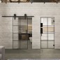 Pendeltür Loft Schwarzlack 06 Auf Klarglas