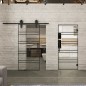 Pendeltür Loft Schwarzlack 16 Auf Klarglas