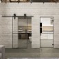 Pendeltür Loft Schwarzlack 18 Auf Klarglas