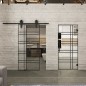 Pendeltür Loft Schwarzlack 19 Auf Klarglas