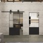 Pendeltür Loft Schwarzlack 33 Auf Klarglas