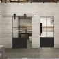 Pendeltür Loft Schwarzlack 36 Auf Klarglas