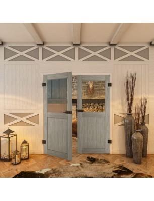 Ganzglastür - Country Graueiche Model 22 - modernes Zuhause