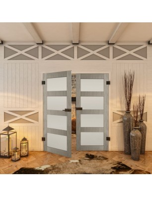 Ganzglastür - Country Graueiche Model 35 - modernes Zuhause