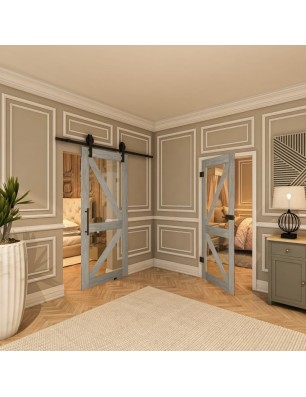 Ganzglastür - Country Graueiche Model 41 - modernes Zuhause