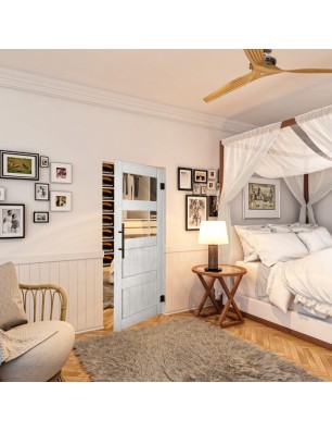 Pendeltür - Country Weiss Rustikal Model 33-modernes Zuhause