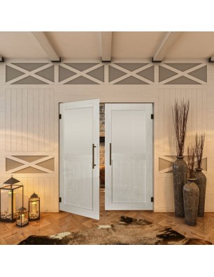 Pendeltür - Country Weiss Rustikal Model 24-modernes Zuhause