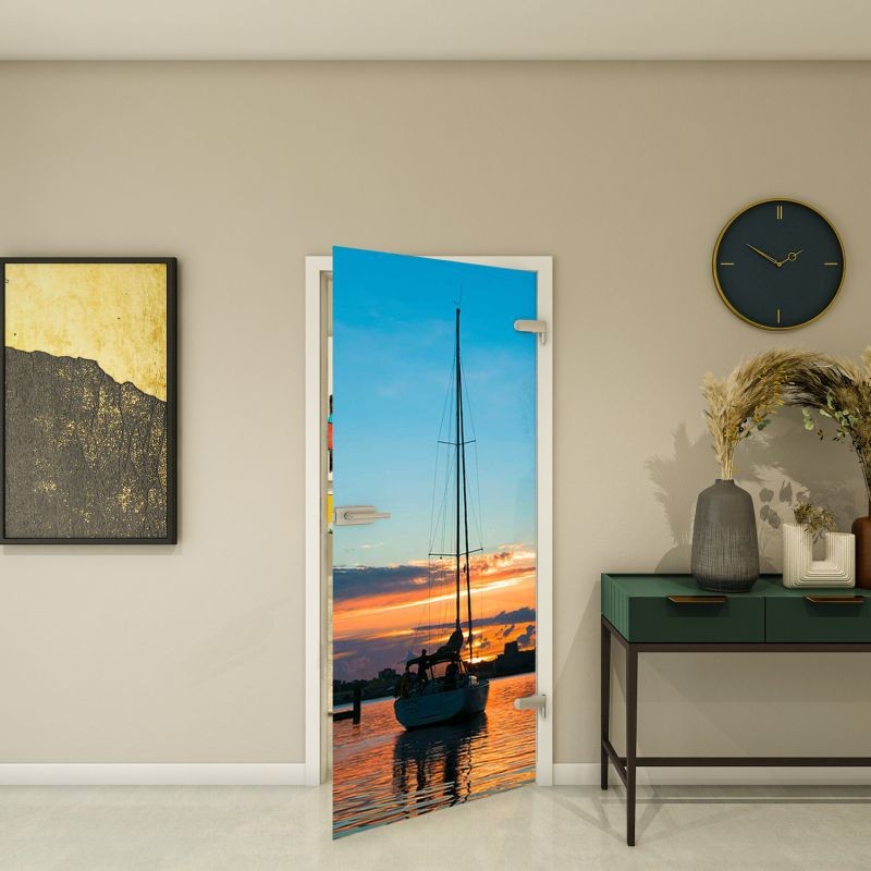 Ganzglastür - Fotoprint Modell 135
