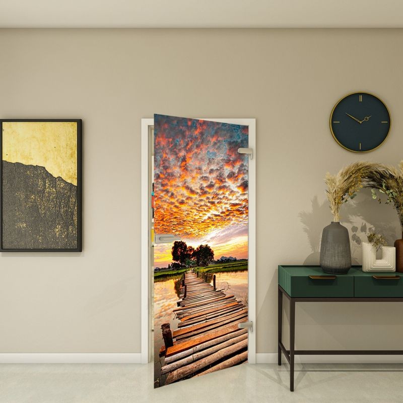 Ganzglastür - Fotoprint Modell 155
