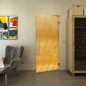 Pendeltür - Fineprint Modell 029 Gold auf Klarglas