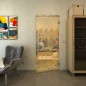 Pendeltür - Fineprint Modell 030 Gold auf Klarglas