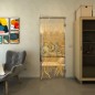 Pendeltür - Fineprint Modell 039 Gold auf Klarglas