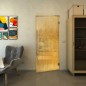 Pendeltür - Fineprint Modell 050 Gold auf Klarglas