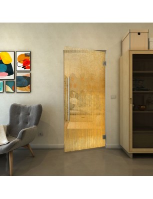 Pendeltür - Fineprint Model 050 Gold auf Klarglas