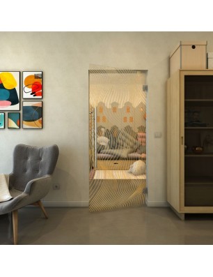 Pendeltür - Fineprint Model 066 Gold auf Klarglas