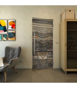 Pendeltür - Fineprint Model 073 Schwarz auf Klarglas