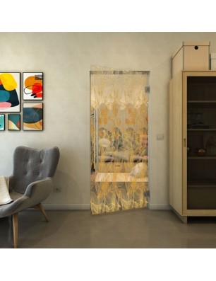 Pendeltür - Fineprint Model 084 Gold auf Klarglas