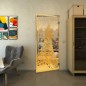 Pendeltür - Fineprint Modell 132 Gold auf Klarglas