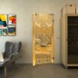 Pendeltür - Fineprint Modell 156 Gold auf Klarglas
