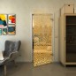 Ganzglastür - Fineprint Modell 016 Gold auf Klarglas