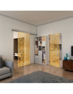 Pendeltür - Fineprint Model 179 Gold auf Klarglas