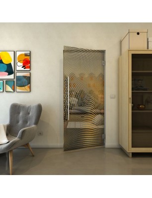 Pendeltür - Fineprint Model 027 Gold auf Grauglas