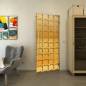 Pendeltür - Fineprint Modell 033 Gold auf Grauglas