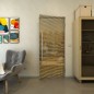 Pendeltür - Fineprint Modell 046 Gold auf Grauglas
