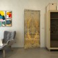 Pendeltür - Fineprint Modell 048 Gold auf Grauglas