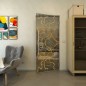 Pendeltür - Fineprint Modell 049 Gold auf Grauglas