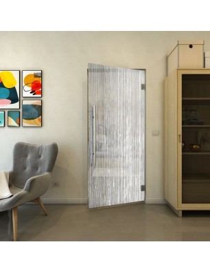 Pendeltür - Fineprint Model 050 Weiss auf Grauglas