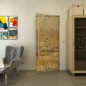 Pendeltür - Fineprint Modell 051 Gold auf Grauglas