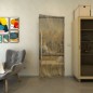 Pendeltür - Fineprint Modell 062 Gold auf Grauglas