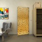 Pendeltür - Fineprint Modell 064 Gold auf Grauglas