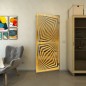 Pendeltür - Fineprint Modell 070 Gold auf Grauglas