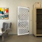 Pendeltür - Fineprint Modell 070 Weiss auf Grauglas