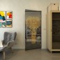 Pendeltür - Fineprint Modell 078 Gold auf Grauglas