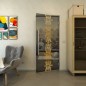 Pendeltür - Fineprint Modell 081 Gold auf Grauglas